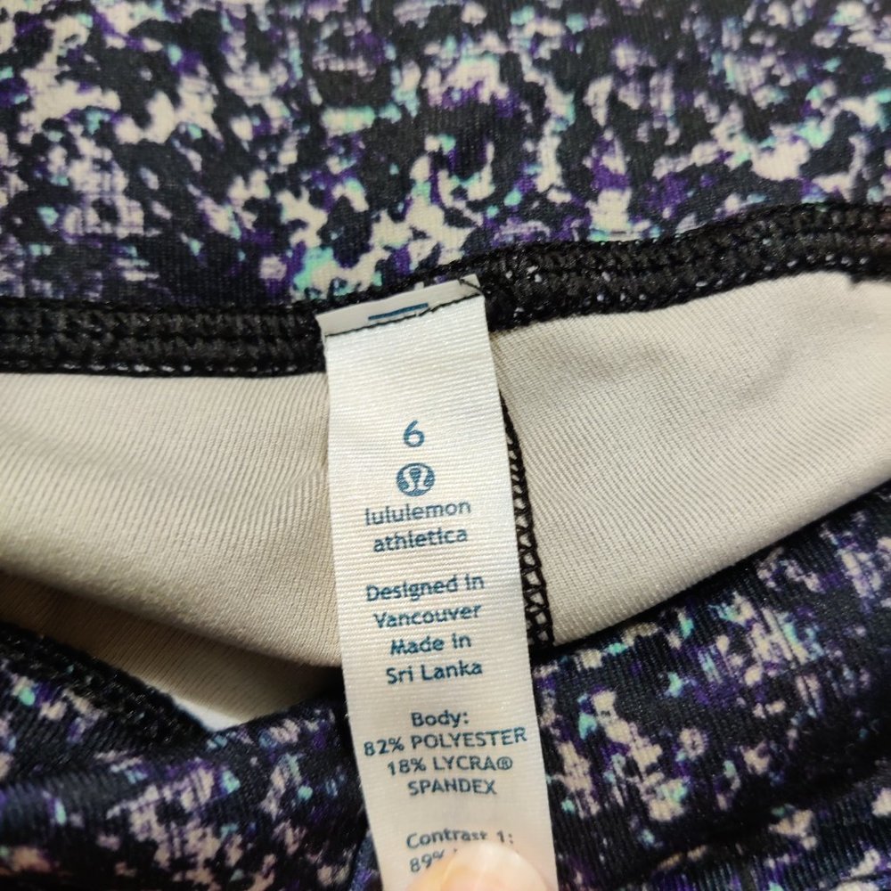 Lululemon Journey Crop Women's Rocky Road Sand Dune Black Mesh Leggings Size 6 - Picture 5 of 6